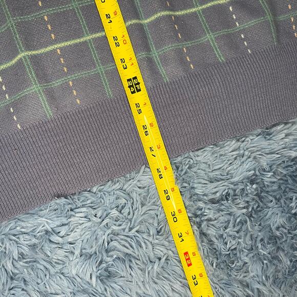 VINTAGE Striped V Neck Sweater Size XL Mens Retro Blue Puritan Preppy 90s - Picture 6 of 8